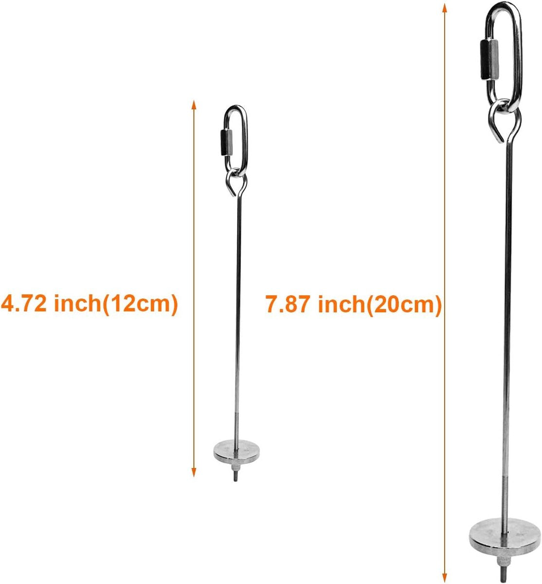 2 pieces - Bird Feeder - Small Animals Fruit and Vegetable Holder - Stainless Steel Vegetable Skewer - Food Finder - Hanging Food Feeding and Handling Tool - for Parrots, Cockatoos, Cockatiels - 20cm and 12cm - Silver - Image 2