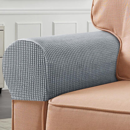 4 Pieces - Armrest Protection Covers - Protective Cover - Elastic Sofa Cover - Sofa Armrest Cover - Gloves for Sofa Armrests - Anti-Slip - Anti-Scratch - for Reclining Square, Curved, Tilted Armrest Cover - Grey - Image 2