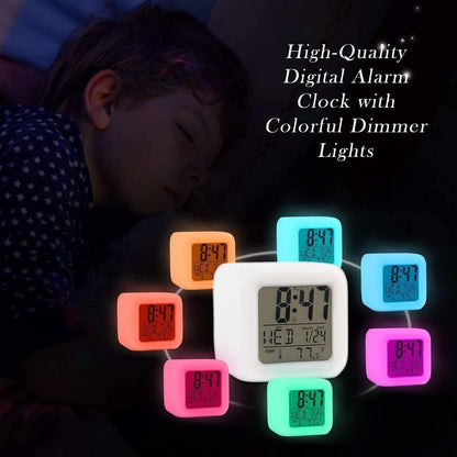 Alarm clock - digital alarm clock - Digital Clock - digital alarm clocks - Digital Children's Alarm Clock with 7 Color Changes - Children's Alarm Clock - LED Night Light - Alarm Clock - child's alarm clock - Travel Alarm Clock - Alarm Clock - for bedroom, - Image 2