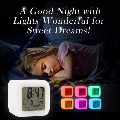 Alarm clock - digital alarm clock - Digital Clock - digital alarm clocks - Digital Children's Alarm Clock with 7 Color Changes - Children's Alarm Clock - LED Night Light - Alarm Clock - child's alarm clock - Travel Alarm Clock - Alarm Clock - for bedroom, - Image 3