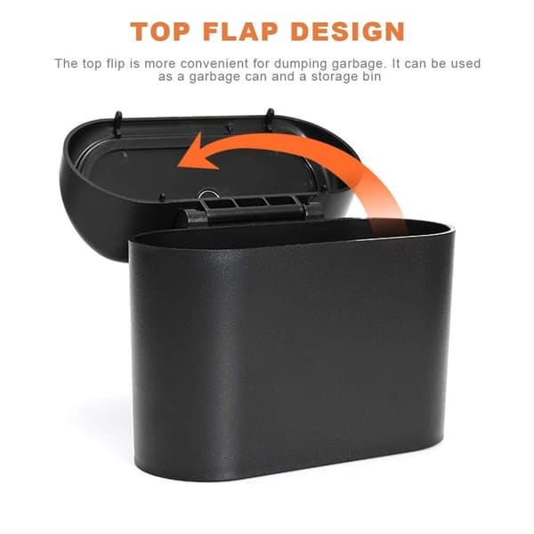 Car Trash Can, Waterproof Hanging Storage Box with Lid, 2-Pack Portable for Car \u0026 Office - Image 5