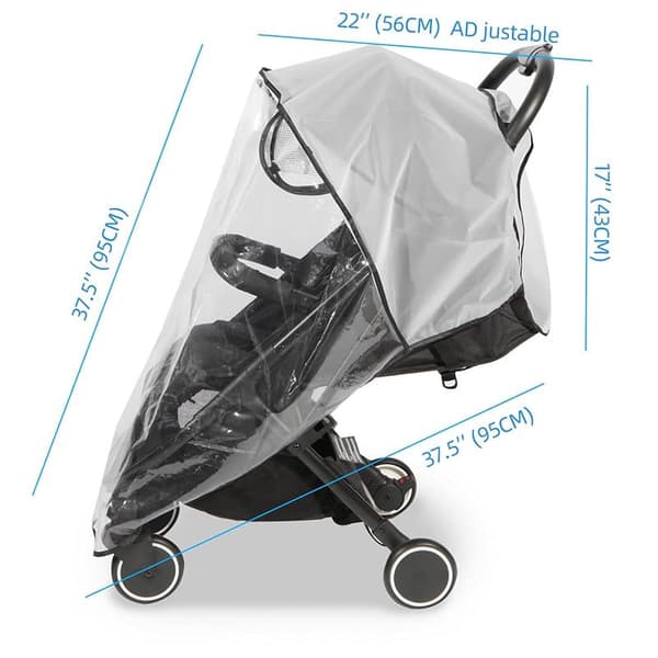 Universal Stroller Rain Cover 5-in-1 Transparent Weather Protection for Infants - Image 2