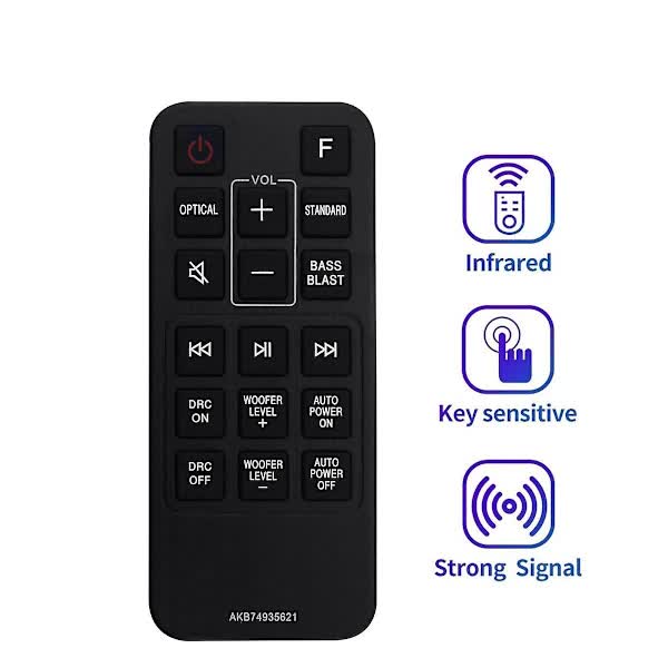 Replacement Remote Control AKB74935621 Compatible with LG Soundbar SJ2 SJ2.AEUSLLK SJ2.DEUSLLK - Image 2