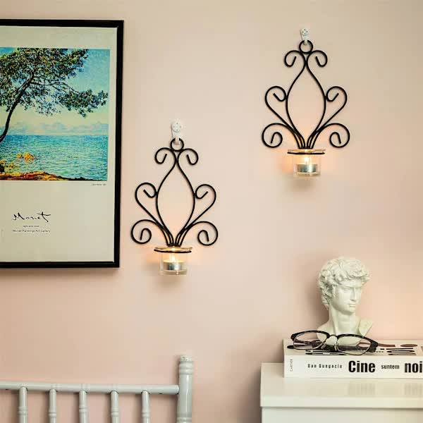 Creative Iron Wall Candle Holders Vintage Candlesticks - Image 3