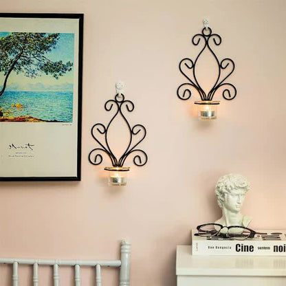 Creative Iron Wall Candle Holders Vintage Candlesticks - Image 3
