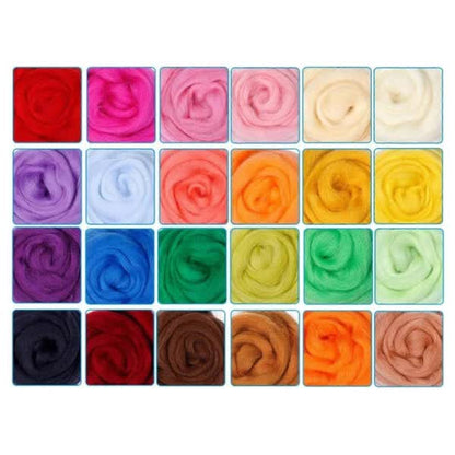 Needle Felting Set with 24 Colors Wool Carded Fleece Felting Complete Needle Felting(Keep away from children) - Image 2