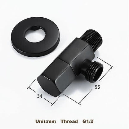 Black Shut-off Valve Angle Faucet Brass Diverter Toilet Shower Nozzle Connector Solid Brass Coupling Bracket - Image 2