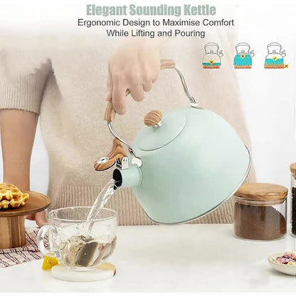 Stainless Steel Whistling Kettle 2.5L for Gas Stoves, Induction Compatible, Ergonomic Handle - Image 3
