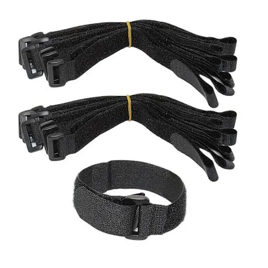 16-pack Black Nylon Cable Ties with Velcro, 30 cm x 2.5 cm, High Quality Cable Management