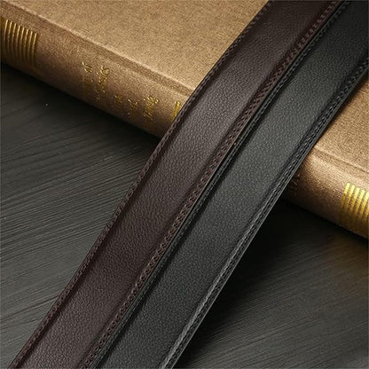 2 pieces - Men's Belt - Leather Belt - Adjustable - Gift Men - Shortenable - Gift Man - Cow Leather - Black & Brown - Without Holes - 130cm - Image 2