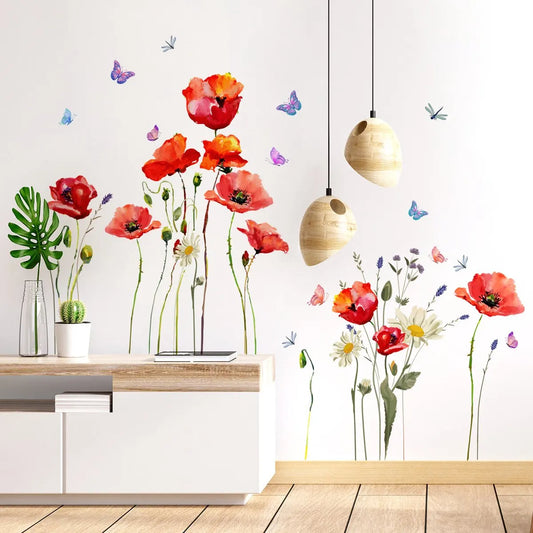 Wall sticker - flowers - Reusable / repositionable - Children's room - Boys - girls - Home decor - Colorful Wall Sticker - for living room baby rooms bedroom toilet decoration - 110*70 cm