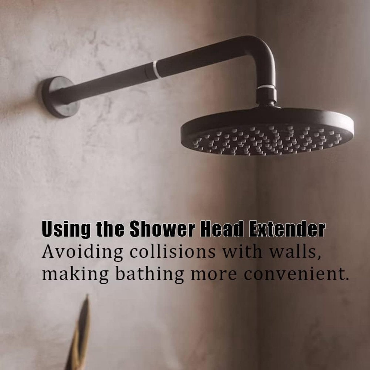 Shower arm extension - Hand shower arm extension pipe - universal shower component - 20cm - silver - Easy installation - Universal connection - Rain shower arm - Stainless steel - Image 3