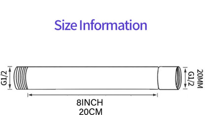 Shower arm extension - Hand shower arm extension pipe - universal shower component - 20cm - silver - Easy installation - Universal connection - Rain shower arm - Stainless steel - Image 4