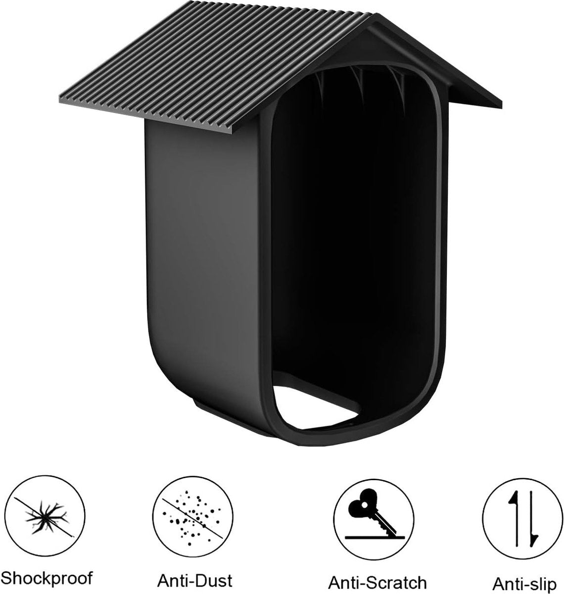 pieces - Camera silicone protective cover - security camera protective cover - black - soft silicone cover - security camera protective cover - weatherproof silicone housing - for EufyCam 2C - Image 2