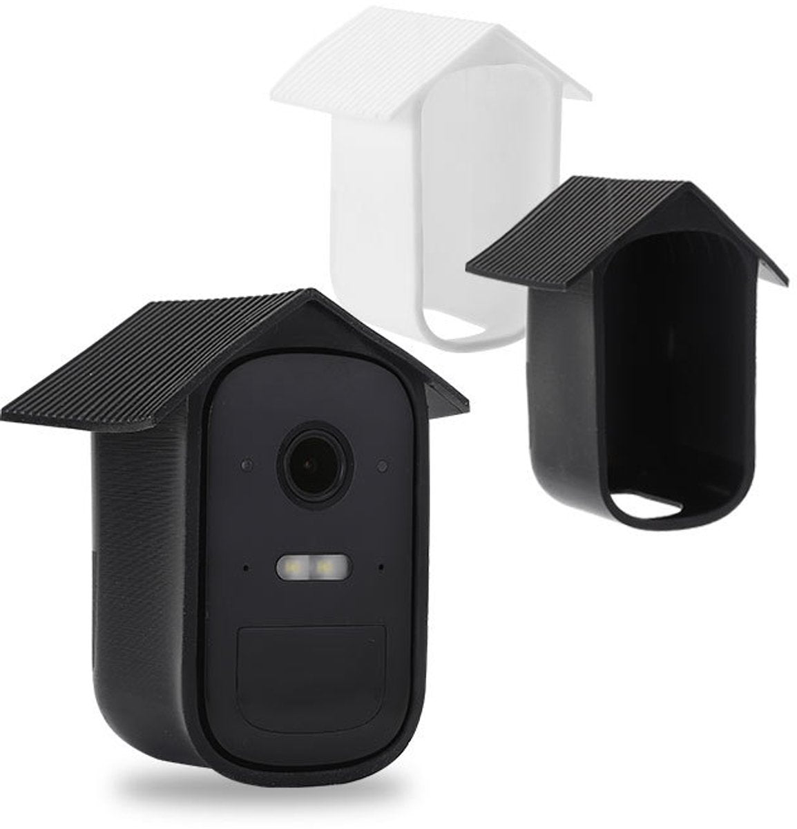 2 pieces - Camera silicone protective cover - Surveillance camera protective cover - suitable for EufyCam 2C - Protection - Weatherproof silicone housing - Soft - Black + White - Image 6