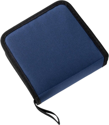 CD/DVD Storage Case - CD Bag - Oxford Cloth - With Zipper - CD Case Storage Folder - DVD Case Case - CD (Rom)/DVD Storage Case - CD/DVD Case Folder - CD/DVD Storage System - Suitable for 40 CDs or DVDs - 16*15.5*4.8cm - Blue - Image 2