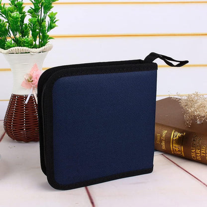 CD/DVD Storage Case - CD Bag - Oxford Cloth - With Zipper - CD Case Storage Folder - DVD Case Case - CD (Rom)/DVD Storage Case - CD/DVD Case Folder - CD/DVD Storage System - Suitable for 40 CDs or DVDs - 16*15.5*4.8cm - Blue - Image 3