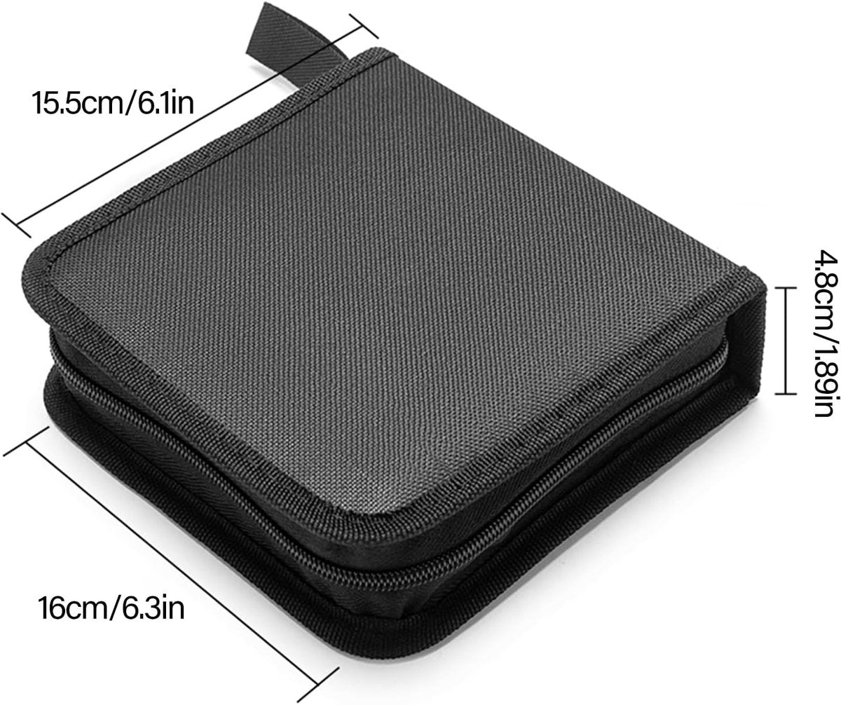 CD/DVD Storage Case - CD Bag - Oxford Cloth - With Zipper - CD Case Storage Folder - DVD Case Case - CD (Rom)/DVD Storage Case - CD/DVD Case Folder - CD/DVD Storage System - Suitable for 40 CDs or DVDs - 16*15.5*4.8cm - Blue - Image 5
