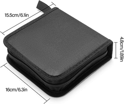 CD/DVD Storage Case - CD Bag - Oxford Cloth - With Zipper - CD Case Storage Folder - DVD Case Case - CD (Rom)/DVD Storage Case - CD/DVD Case Folder - CD/DVD Storage System - Suitable for 40 CDs or DVDs - 16*15.5*4.8cm - Blue - Image 5