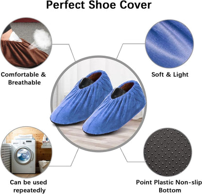 Overshoes - Shoe Cover - Shoe Protectors - Sturdy Shoe Covers - Shoe Covers - Reusable Shoe Covers - Reusable Fabric Overshoes - 8 Pairs - 31.5 x 12cm - Adult - Washable - Strong - Durable - Non-slip - Image 4