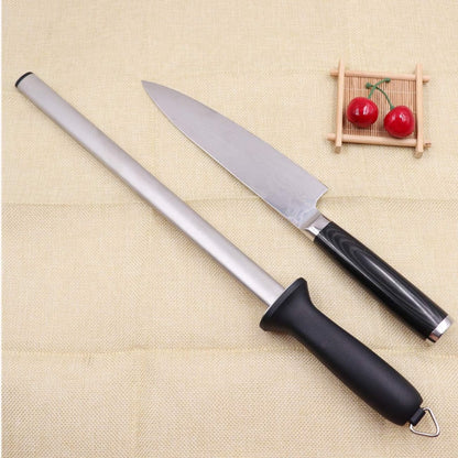 Diamond sharpening steel - Sharpening steel for knives - Sharpening rod - PP - silver, black - 439mm - Suitable for sharpening and maintaining all types of knives (except serrated knives/ceramic knives) - Image 2