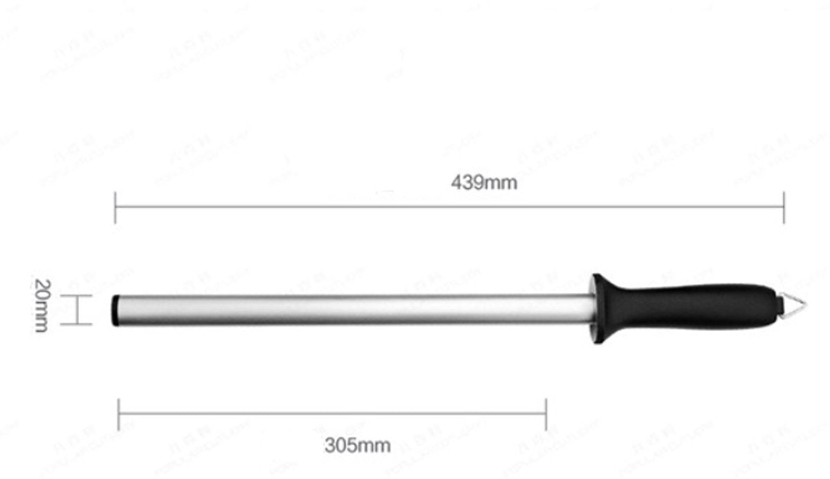 Diamond sharpening steel - Sharpening steel for knives - Sharpening rod - PP - silver, black - 439mm - Suitable for sharpening and maintaining all types of knives (except serrated knives/ceramic knives) - Image 4