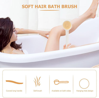 Bath brush - Back brush - Long-handled bath brush - Skin brush - Shower brushes - Bath/shower accessories - shower scrub brushes - white - PP - 37*7.5*2cm - Image 3
