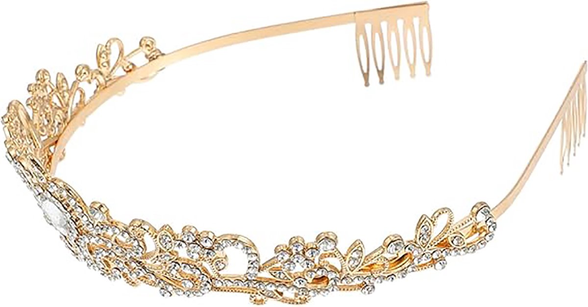 Crown for Women - Princess Crown - Diadem - Crown - Gold Tiara - Rhinestone - Elegant and Durable - Suitable for Various Occasions - Hair Jewelry - Wedding - Image 2