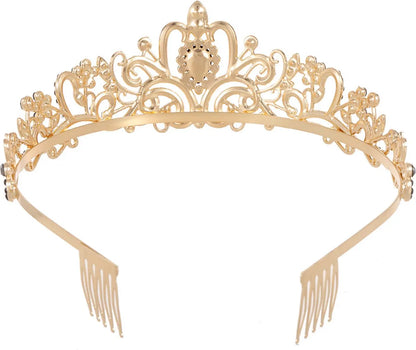 Crown for Women - Princess Crown - Diadem - Crown - Gold Tiara - Rhinestone - Elegant and Durable - Suitable for Various Occasions - Hair Jewelry - Wedding - Image 3