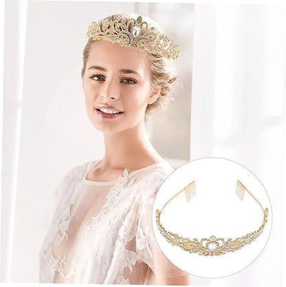 Crown for Women - Princess Crown - Diadem - Crown - Gold Tiara - Rhinestone - Elegant and Durable - Suitable for Various Occasions - Hair Jewelry - Wedding - Image 4