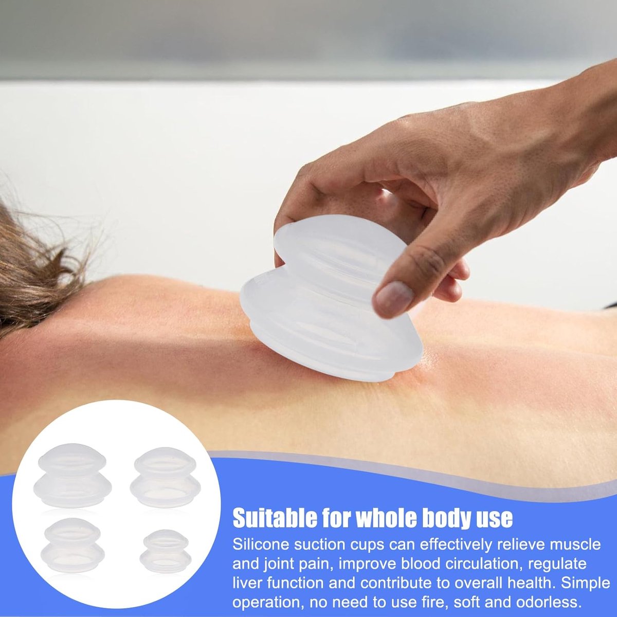4 pcs Cellulite Cups - Silicone Cups - Cupping Cups - Cupping Set - Cupping For Cellulite - Vacuum Cup - For reducing cellulite anti-aging relieves pain and joints for buttocks, neck, body - Black - Image 2