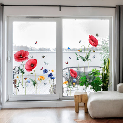 Static window sticker - window sticker - Wall decoration - 30*54cm - flower plant - PVC - colorful - Image 4