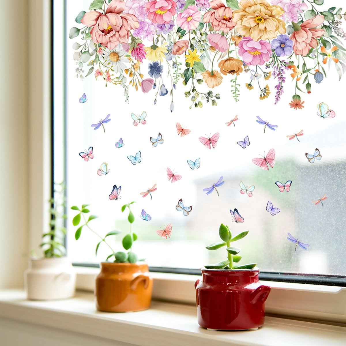 Static window sticker - window sticker - Wall decoration - 30*60cm - flower plant - PVC - C - Image 5