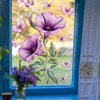 Static window sticker - window sticker - Wall decoration - 30*30cm - flower plant - PVC - D - Image 5