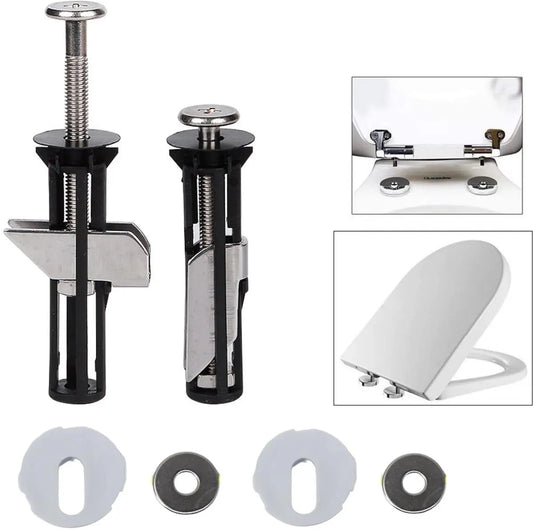 Toilet Seat Hinges - Universal Mounting Kit for Toilet Seats - Toilet Seat Hinge Set - Image 2
