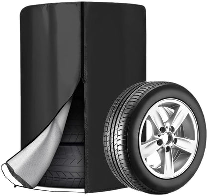 Tire cover - 1 piece - For 4 tires - Tire storage - 420D - 73*110cm - Car tire bag - Cover for car tires - Waterproof - Sun protection - Dustproof - Car tire cover - Winter tire cover - Black
