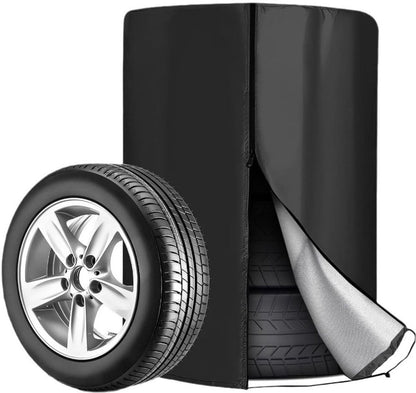 Tire cover - 1 piece - For 4 tires - Tire storage - 420D - 73*110cm - Car tire bag - Cover for car tires - Waterproof - Sun protection - Dustproof - Car tire cover - Winter tire cover - Black - Image 6