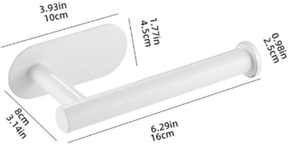 Toilet Roll Holder - Toilet Roll Holder - No Drilling - White - Self-Adhesive - Roll Holder - Stainless Steel - Bathroom & Kitchen - 16*8*4.5 cm - for kitchen, bathroom and toilet - Image 2