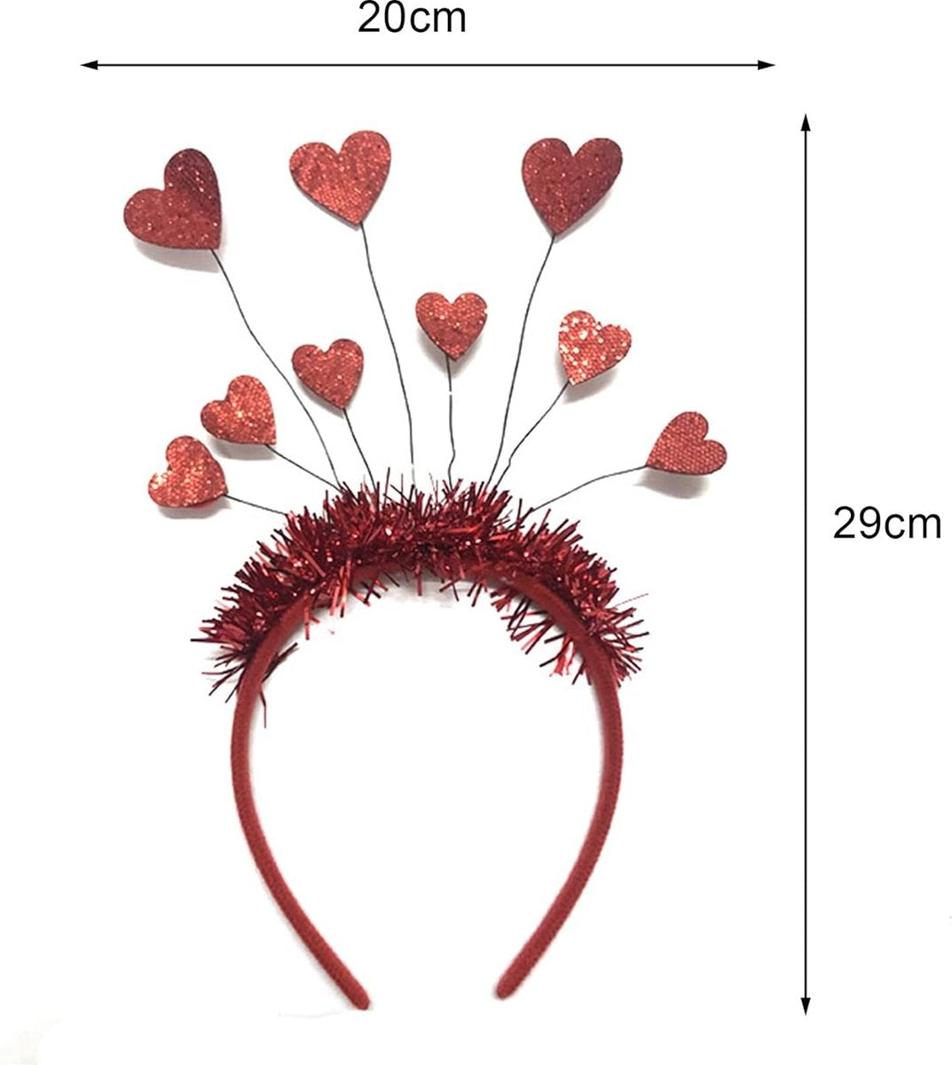 2 pieces - Love headband - festival - surprise - Valentine's Day party hair - Headband - 20*29cm - red - felt cloth - Image 2