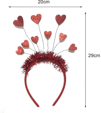 2 pieces - Love headband - festival - surprise - Valentine's Day party hair - Headband - 20*29cm - red - felt cloth - Image 2