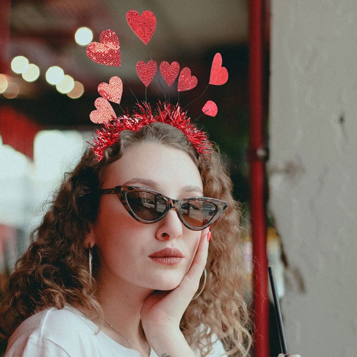 2 pieces - Love headband - festival - surprise - Valentine's Day party hair - Headband - 20*29cm - red - felt cloth - Image 3