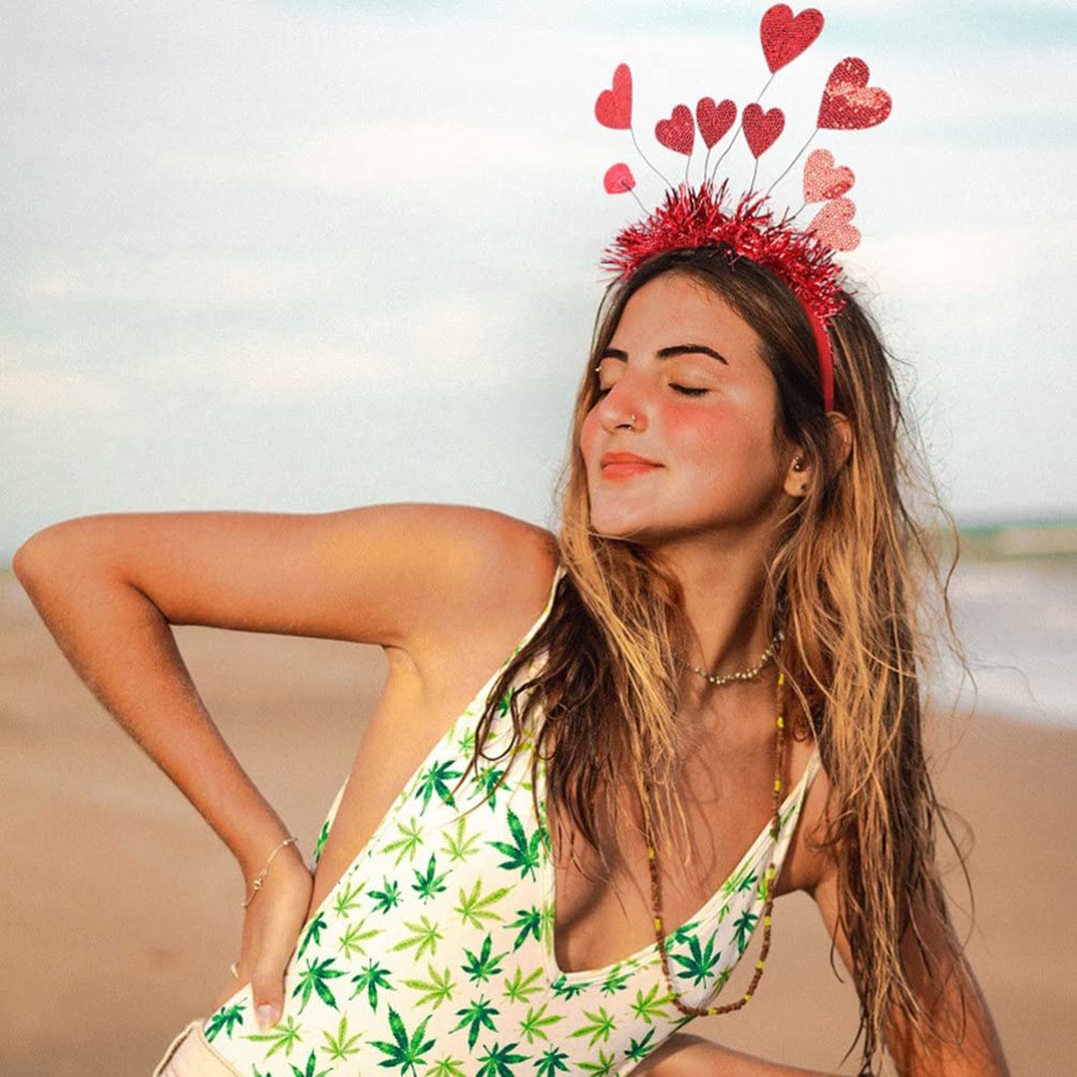 2 pieces - Love headband - festival - surprise - Valentine's Day party hair - Headband - 20*29cm - red - felt cloth - Image 5