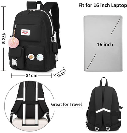 Backpack - School Bag - Backpack - Girl Backpack - School Backpack - School Bag - Laptop Backpack - 30 Liters - BlackA - Image 5
