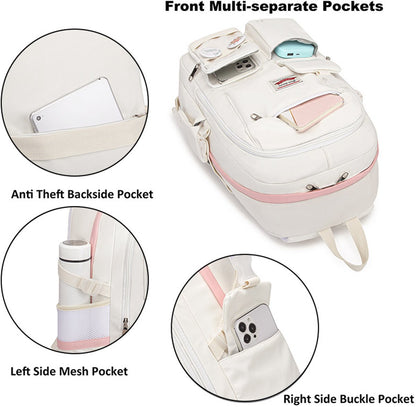 Backpack - School Bag - Backpack - Girl Backpack - School Backpack - School Bag - Laptop Backpack - 30 Liters - WhiteB - Image 2