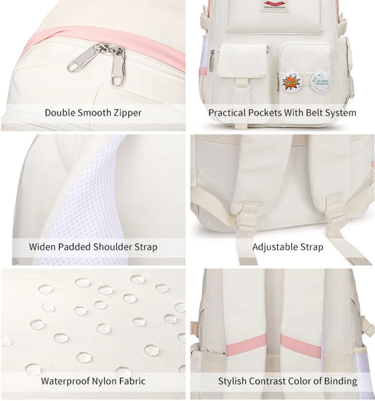 Backpack - School Bag - Backpack - Girl Backpack - School Backpack - School Bag - Laptop Backpack - 30 Liters - WhiteB - Image 3