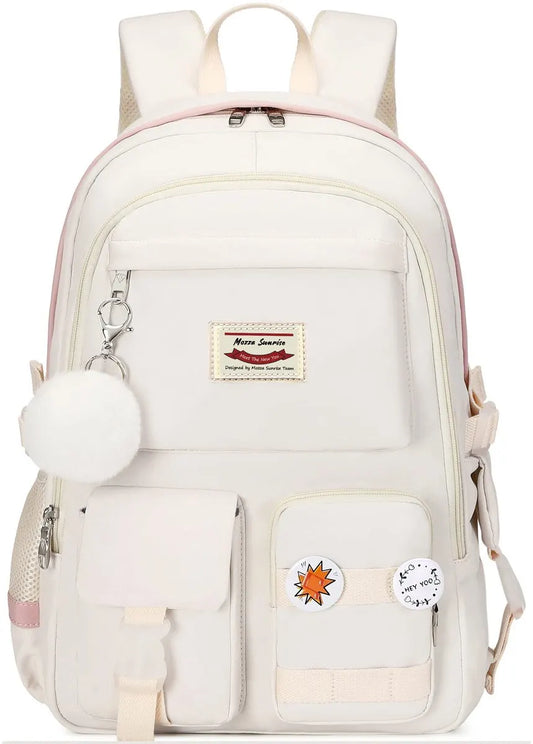 Backpack - School Bag - Backpack - Girl Backpack - School Backpack - School Bag - Laptop Backpack - 30 Liters - WhiteA