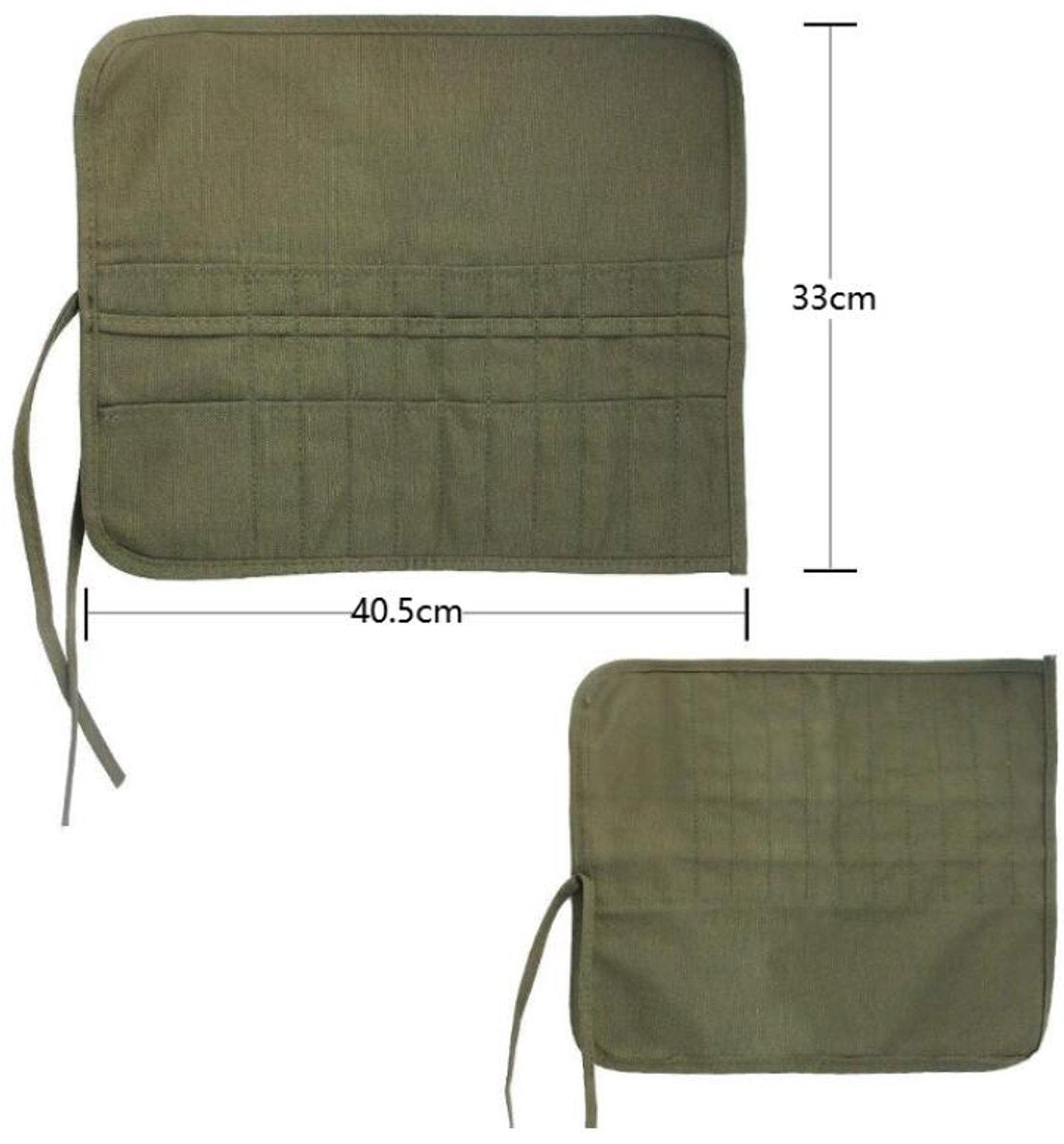 Roll-Up Canvas Brush Case - Brush Holder - Canvas - 22 Slots - Brush Bag - Brush Holder - Pencil Case - Paint Brush Holder - Portable - Roll-Up - Brush Not Included - Suitable for Various Painting Tools - 40.5*33cm - Vegetable - Image 2