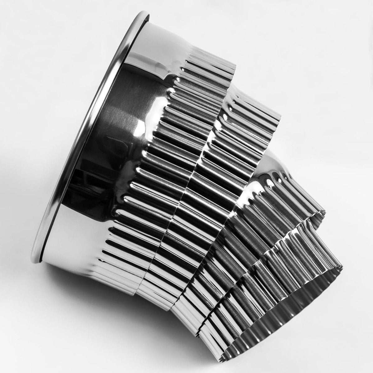 4 Pieces - Cookie Cutter - Round - Cookie Cutters - Cookie Cutters - Φ75/65/54/43mm - Serrated Edge - Silver - Stainless Steel - Image 2