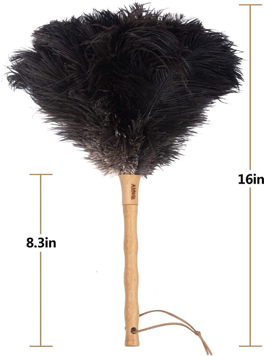 Ostrich Feather Duster - 40cm Long - Wooden Handle - Universal - Brown - Reusable and Washable Car Dusters - Eco-Friendly Cleaning Dusters - Feather Dusters - Image 4