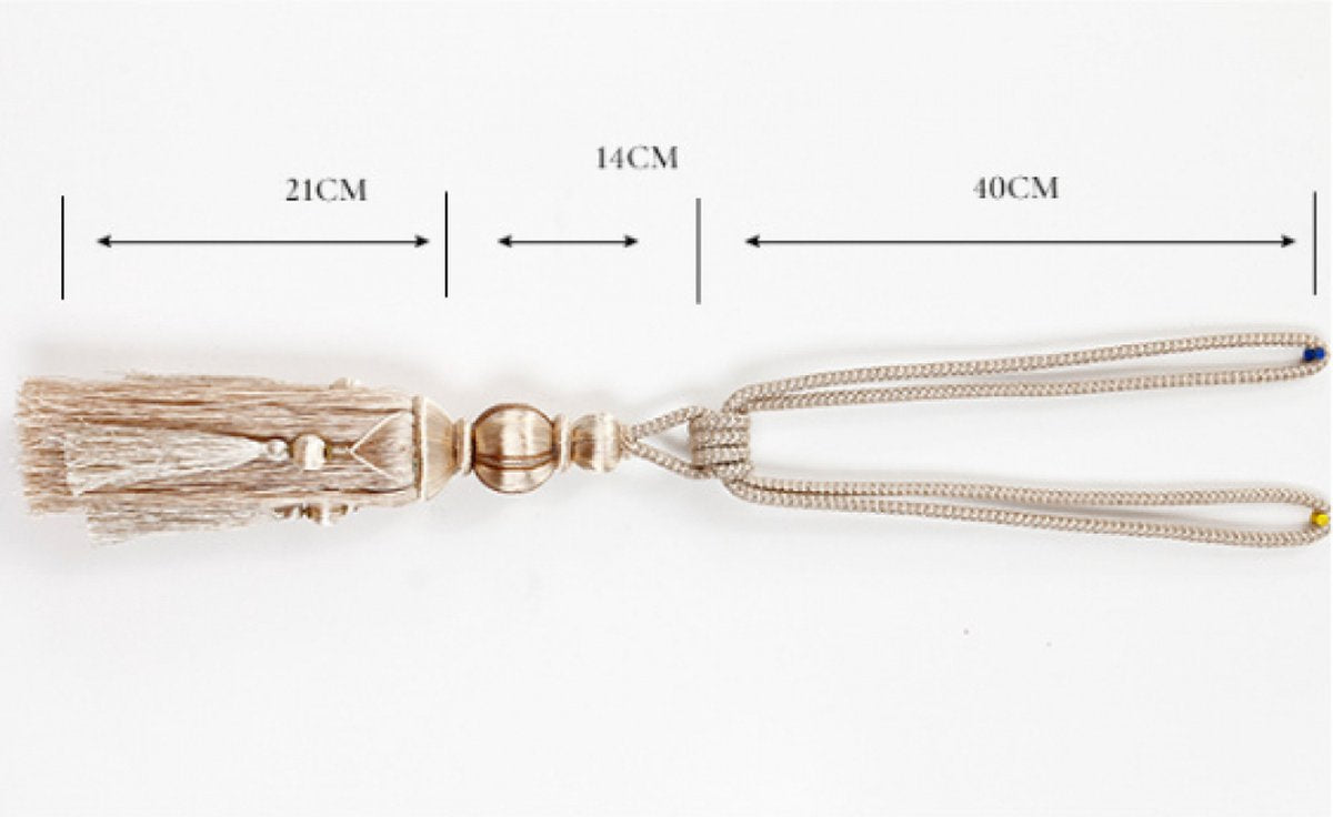 2 Pieces - Curtain Tassels - Curtain Ties - Curtain Tassel - Curtain Accessories - Curtain Holder - Curtain Tie Rope - Window Decoration Accessories - Curtain Tassel - Beige - 75cm - Image 2